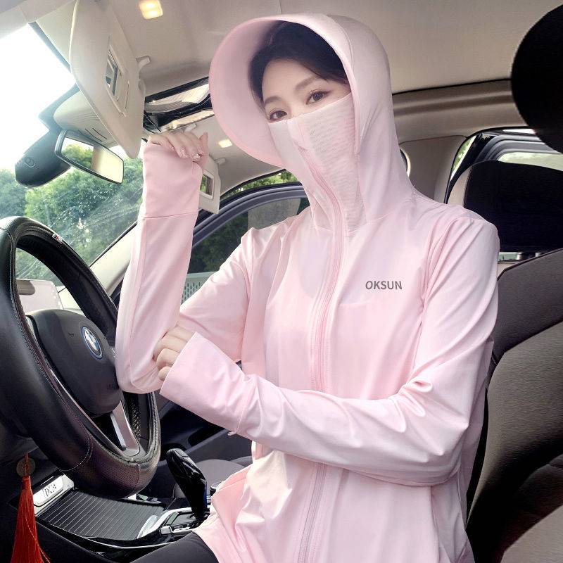 防晒衣女2022夏季新款冰丝长袖连帽罩衫外套轻薄开衫骑车防晒服潮_女装_女士精品