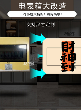 新款电表箱装饰画财神福到遮丑贴纸电箱遮挡装饰ins装饰贴画自粘