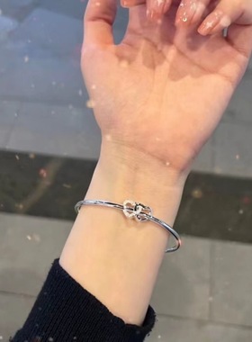 心心相印爱心手镯双心推拉可调节手环ins甜美小众设计送女友闺蜜
