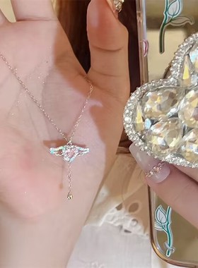丘比特之心项链女轻奢小众设计感浪漫天使爱心锆石气质百搭锁骨链