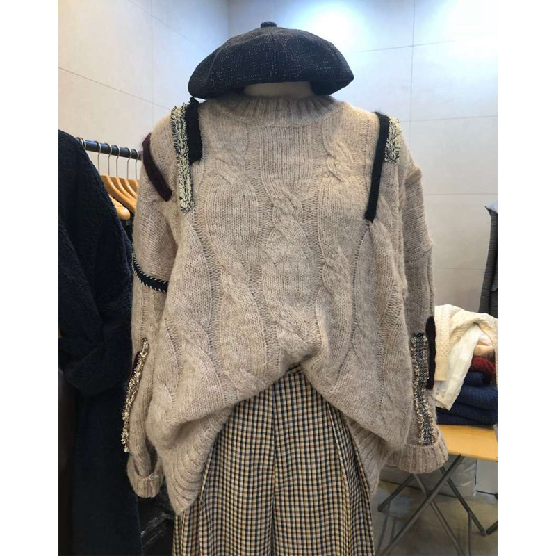 韩版宽松套头车厘子2020秋冬风毛衣 裳熏依品毛衣