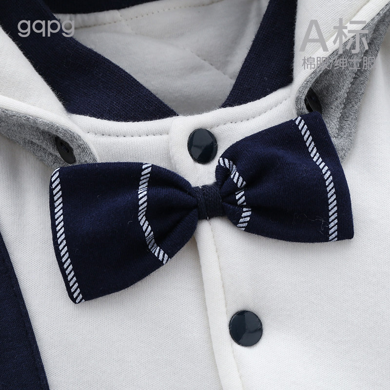 婴儿连体抱衣秋冬季装夹棉满月棉服宝宝周岁礼服男加厚外出服套装,淘宝优惠券,粉丝福利购,淘宝优惠卷