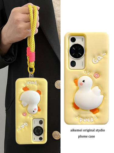 适用VIVOX100按压捏捏膨胀鸭子X90手机壳X80软硅胶套X70立体x60可爱s17pro女款s16全包保护s15防摔厚s12萌s9e - 图0