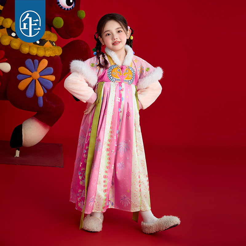 年衣童装儿童汉服裙女童冬季新款改良唐装汉服连衣裙新年拜年服,淘宝优惠券,粉丝福利购,淘宝优惠卷