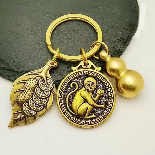 Lucky and safe gourd zodiac key chain