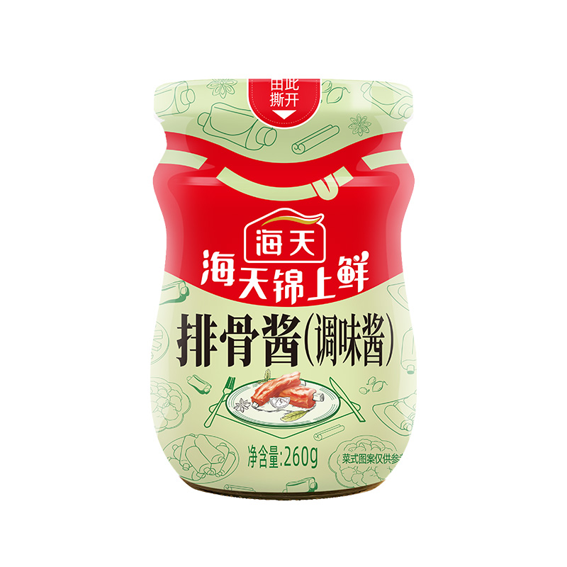 海天锦上鲜排骨酱260g/瓶 红烧糖醋排骨烧烤手抓饼家用小瓶调味酱 - 图1