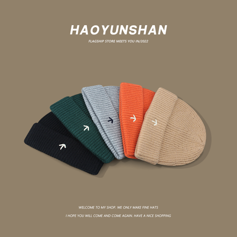 日系街头潮人嘻哈雅痞针织帽子男女秋冬保暖百搭毛线帽瓜皮帽冷帽 - 图2