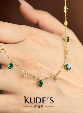 2.8克拉培育赞比亚祖母绿项链