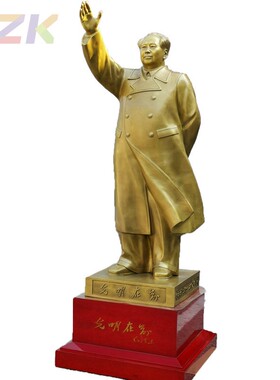怀东 毛主席铜像挥手真人比例大型摆像公司大厅学校酒店大堂装m7