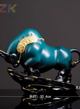 现代陶瓷红釉牛摆件工艺礼品客厅家居办公室桌面生肖白瓷商务礼m7