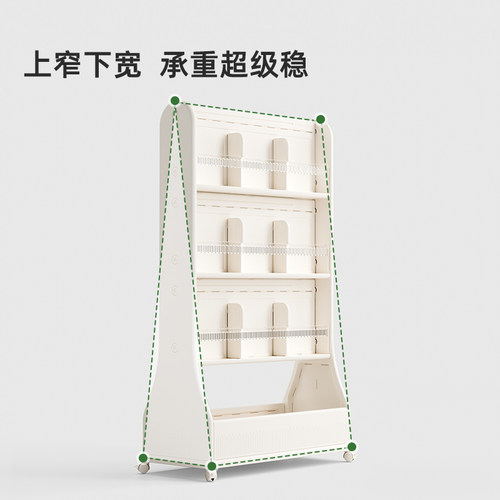 哈比树儿童书架可移动绘本玩具收纳架家庭阅读区置物架子不占空间 - 图3