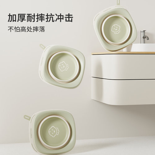 新生婴儿洗脸盆儿童洗屁股洗脚专用可折叠面盆家用宝宝洗手台脸盆 - 图3