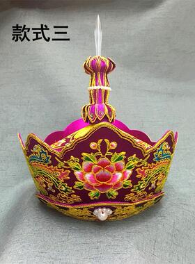 新款特价苏绣盘金黄红唐僧帽毗卢帽五佛冠铁盒子包邮