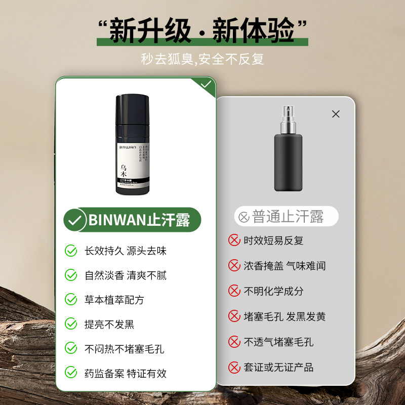 binwan皇家乌木去狐臭喷雾止汗露 BINWAN止汗露