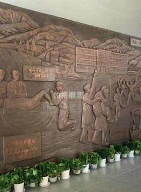 红军革命抗战人物铜雕浮雕定制锻铜铸铜浮雕石材汉白玉人物浮雕墙
