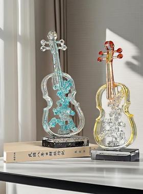 2025年小提琴创意艺术迁乔新居玄关装饰工艺礼品摆饰桌面摆件高级