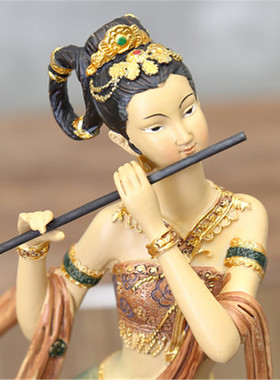 中式禅意摆件敦煌飞天神女书房