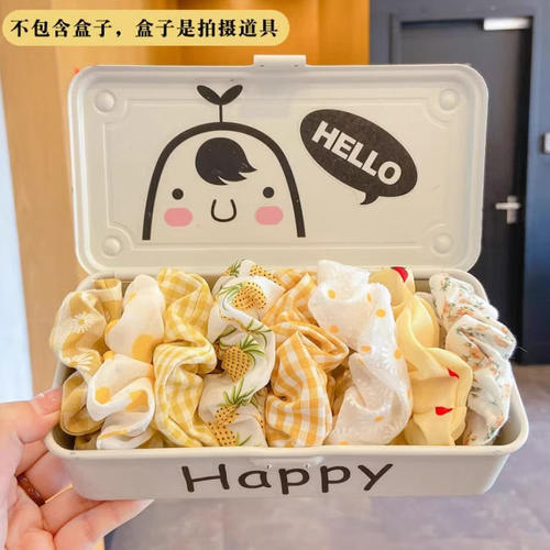 Brandy少女~可爱韩国发饰加州BM蓝白格子IU大肠发圈发绳网红JK - 图1