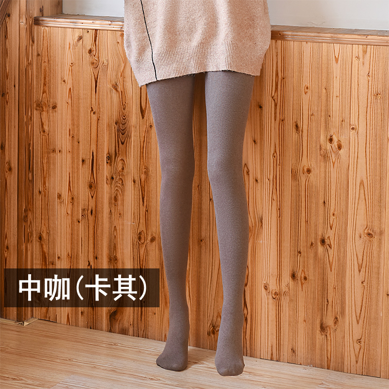 秋冬季加绒外穿坚条纹单层连裤袜 黛纪莎打底裤