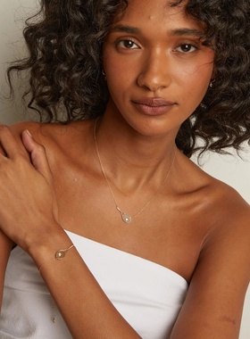 Aurate金色镶钻限量吊坠项链