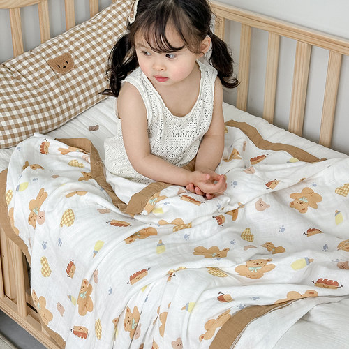 竹棉纱布婴儿盖毯儿童夏凉被纯棉全棉幼儿园夏季薄被子宝宝空调被 - 图2