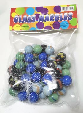 玻璃球游戏机弹珠跳棋琉璃球配件网袋儿童玩具滚滚怀旧玻璃球.