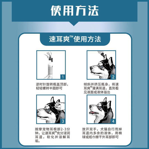 美国速耳爽滴耳液耳螨猫滴耳油宠物狗耳朵清洁中耳炎洗耳液125ml - 图0