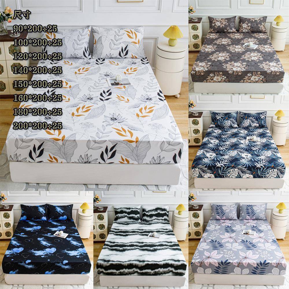 Bed sheet pillowcase bedding 花卉床笠枕套床上用品罩床保护套 - 图0