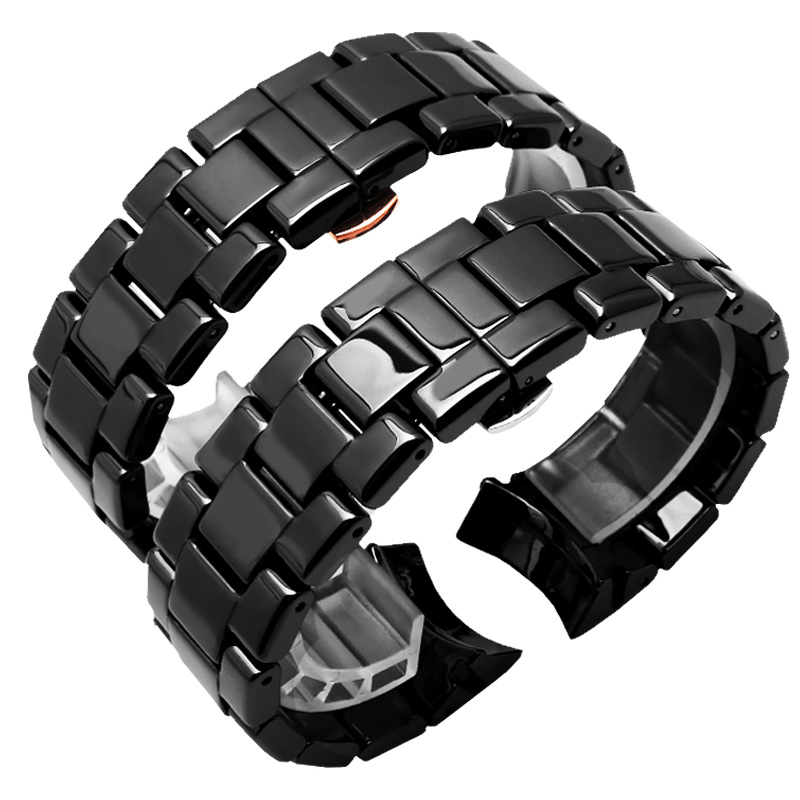阿玛尼陶瓷手表带男适用AR1452 1451 AR1410 AR1400黑色磨砂表链-图0