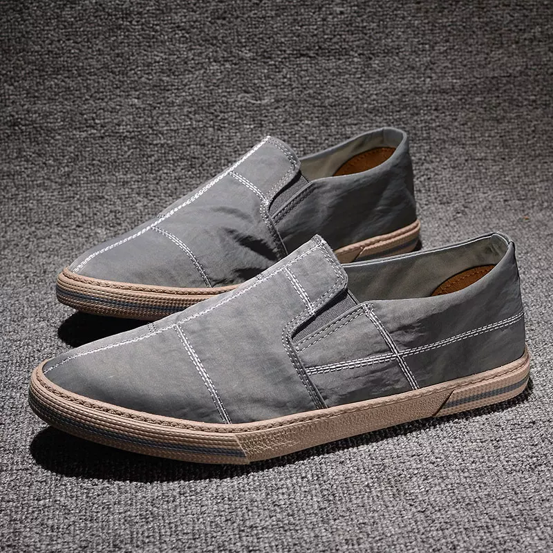 Канвасовые кеды для мужчин весна-лето, дышащие Slip-ons, универсальные лоферы, мужские повседневные кроссовки, старом Beijing cloth shoes