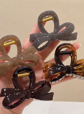 韩版简约发饰百搭时尚鲨鱼夹2025秋季新款发夹蝴蝶结中号抓夹头饰