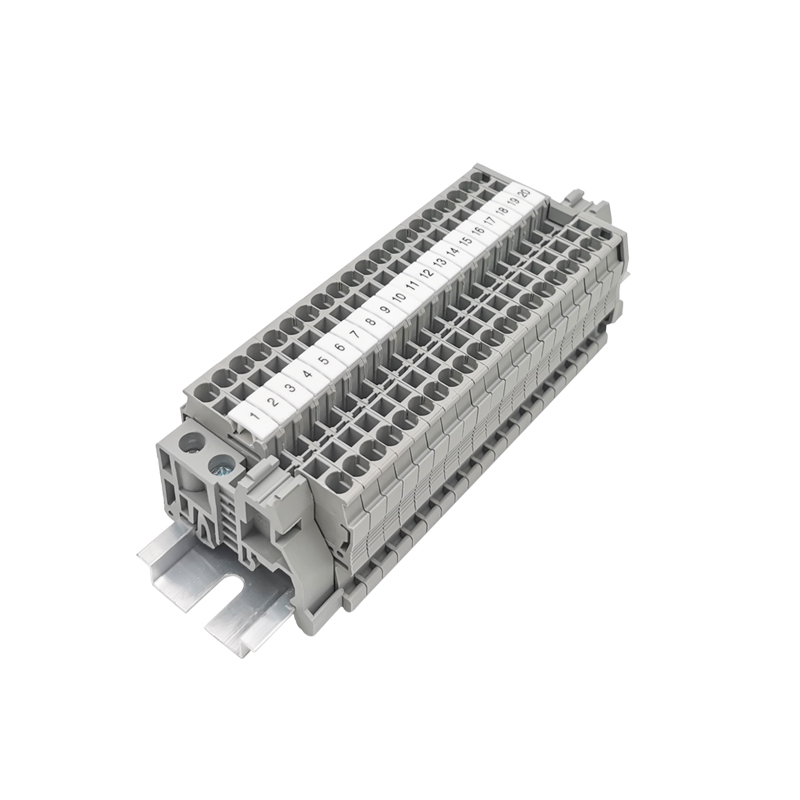 ST2.5弹簧式接线端子排快速直插导轨型UK免螺丝1.5/4/6平方端子台