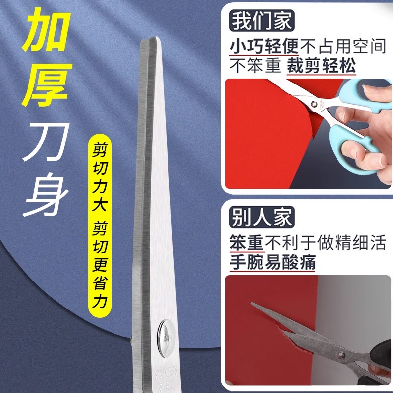 剪刀大号大剪子小号小型办公用家用便携式不锈钢剪纸刀儿童厨房手工简刀拆快递刘海工业用学生线头裁纸裁缝剪