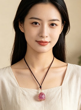 天然水晶滴胶碎石乌龟吊坠饰品迷你乌龟项链挂件锁骨链毛衣链女生