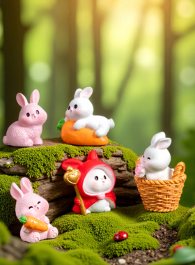 苔藓微景观造景兔子小摆件