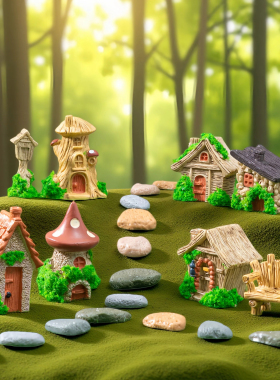 微景观苔藓造景路面小石头装饰品