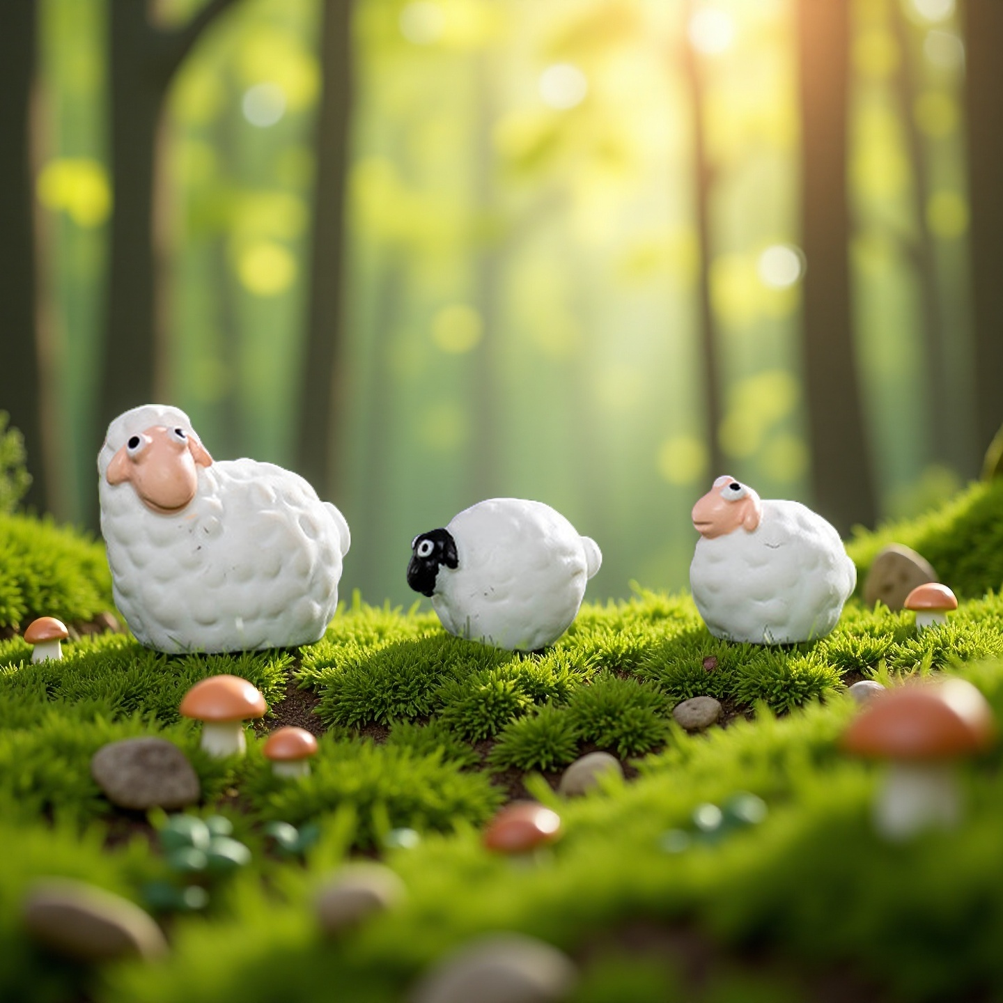 创意卡通可爱绵羊桌面小摆件家居装饰品办公室工位苔藓盆栽微景观,淘宝优惠券,粉丝福利购,淘宝优惠卷