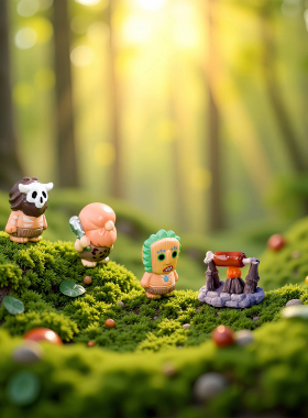 可爱原始野人苔藓微景观小摆件