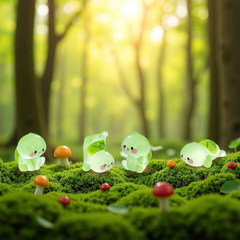 夜光小乌龟公仔小摆件苔藓鱼缸治愈造景微景观生态瓶装饰品摆设,淘宝优惠券,粉丝福利购,淘宝优惠卷