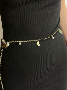 日系coopkoop虎眼石包包吊坠项链女款一款多戴复古长款毛衣链轻