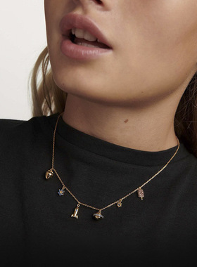 日系CoopKoopPD paola多坠项链银女童飞碟土星火箭冰棒小众设计