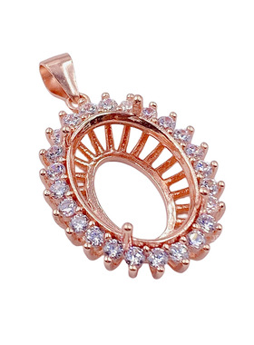 日系CoopKoop项坠吊坠空托925银项链空拖女椭圆系列5*7-15*20