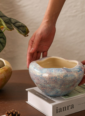 轻奢复古陶瓷花盆小号桌面