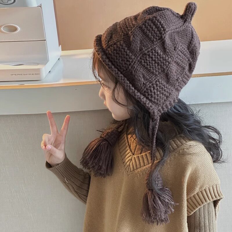 针织帽女儿童时尚百搭小女孩纯色毛线帽男女童秋冬季新款保暖帽子,淘宝优惠券,粉丝福利购,淘宝优惠卷