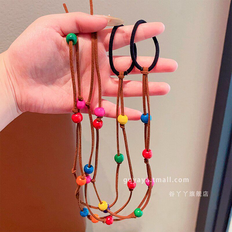 儿童民族风发饰编发彩珠发带女孩子漂亮发绳宝宝扎头发皮筋不伤发,淘宝优惠券,粉丝福利购,淘宝优惠卷