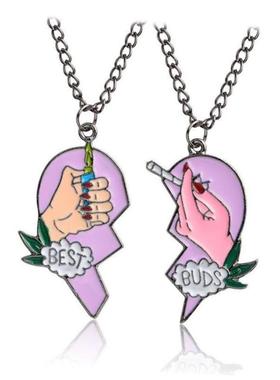 情侣吊坠项炼2件友谊珠宝