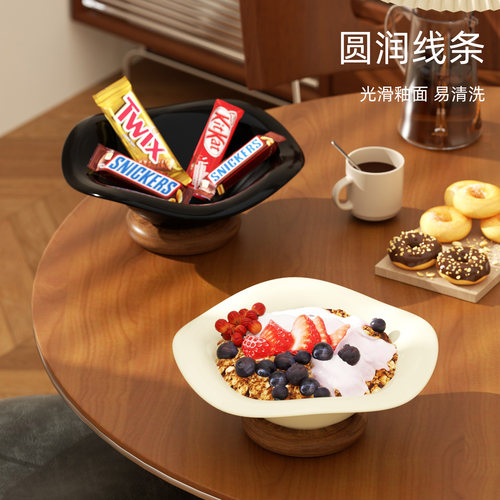 VEELAR陶瓷水果盘艺术客厅家用茶几高颜值零食糖果复古创意多用途 - 图2