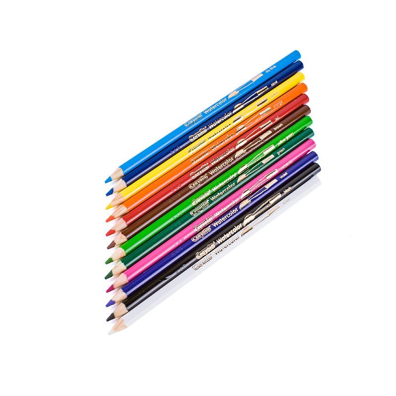绘儿乐Crayola 12色 24色水溶性绘画彩铅笔幼儿园儿童彩色铅笔涂鸦文具涂色笔安全手绘彩笔学生画画笔68-4302