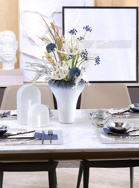 高温陶瓷新中式客厅花艺创意摆件