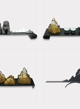 新中式陶瓷茶具套装样板房茶室茶壶茶杯托盘风景软装饰品摆件客厅